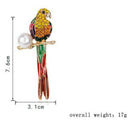 Brooch Relaxting Parrot Shape to Decorate Suit and Shirt, hat, Alloy and Rh Y8Q3