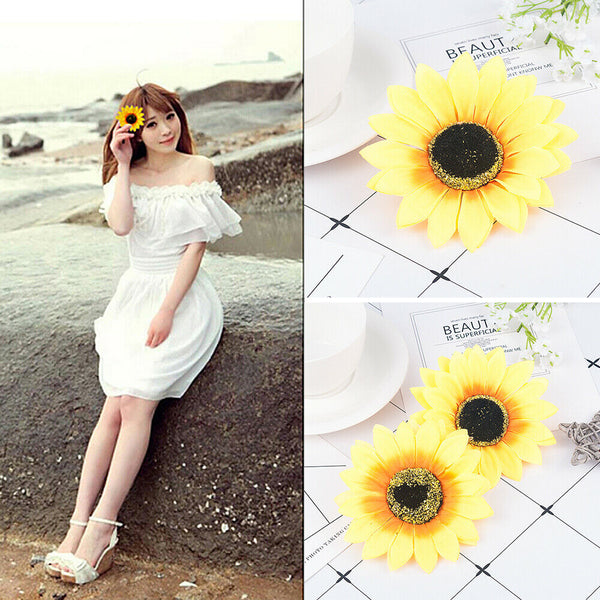 Beautiful Sunflower Flower Hair Clip Vacation Bridal Wedding Party For Women
