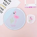 Polyester Cartoon Mini Round Portable Fan Folding Pocket Wallet Handheld Fan BX