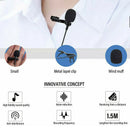 For Mobile Phone PC Recording 3.5mm Clip on Lapel Mini Lavalier Microphone Black