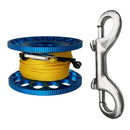 Aluminum Alloy Scuba Diving Finger Spool Reel+30m Line+Double Hook Blue
