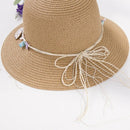shell Summer Hats for Women Fashion Design Women Beach Sun Hat Foldable Bri