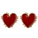 New Fashion Street Style Hyperbole Big Red Heart Stud Earrings For Women Go