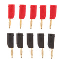 10 Pcs Black & Red 2mm Banana Plug Connectors Jack for Speaker, Easy to Solder