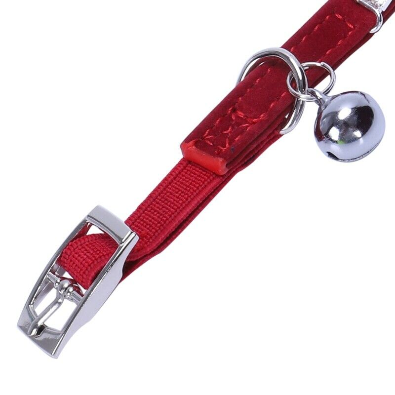 Collar Cat Baby Puppies Dog Safety Elastic Adjustable with Diamond Rhinesto