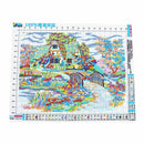Needlework,DIY DMC Cross needle,Sets For Embroidery kits,scenery clock home X2Z6