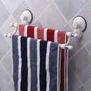 18.5 Inch Double Bars Suction Cup Towel Rail Holder Storage Racks Wall Moun