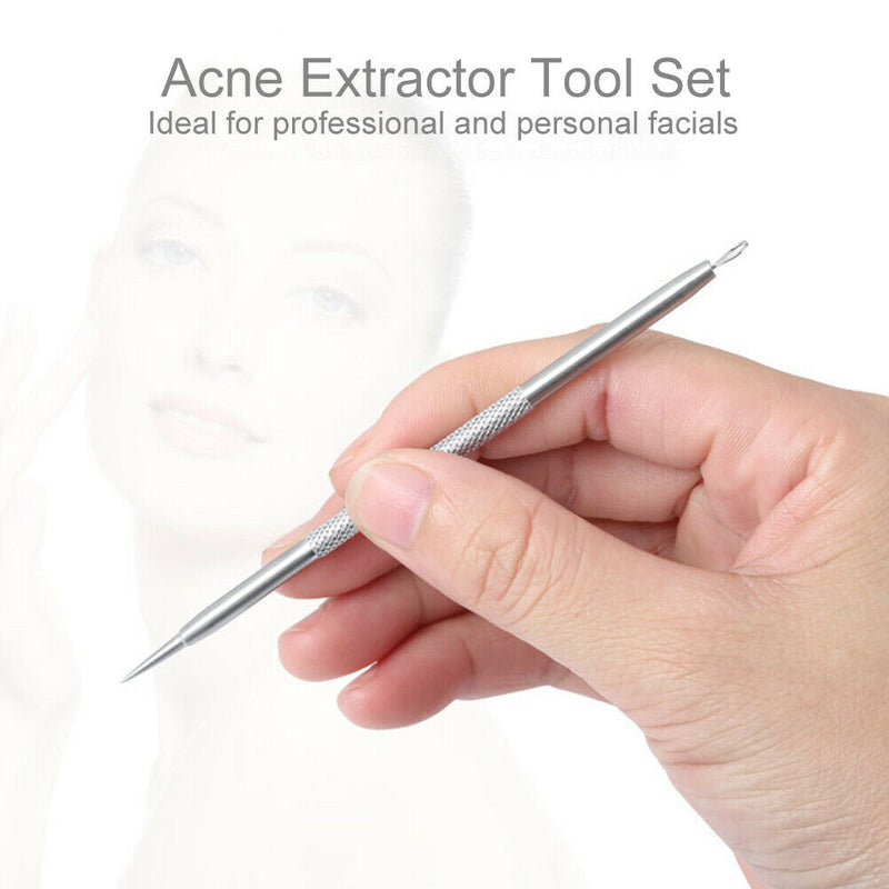 9pcs Stainless Steel Pimple Acne Extractor Blackhead Remover Needles Set