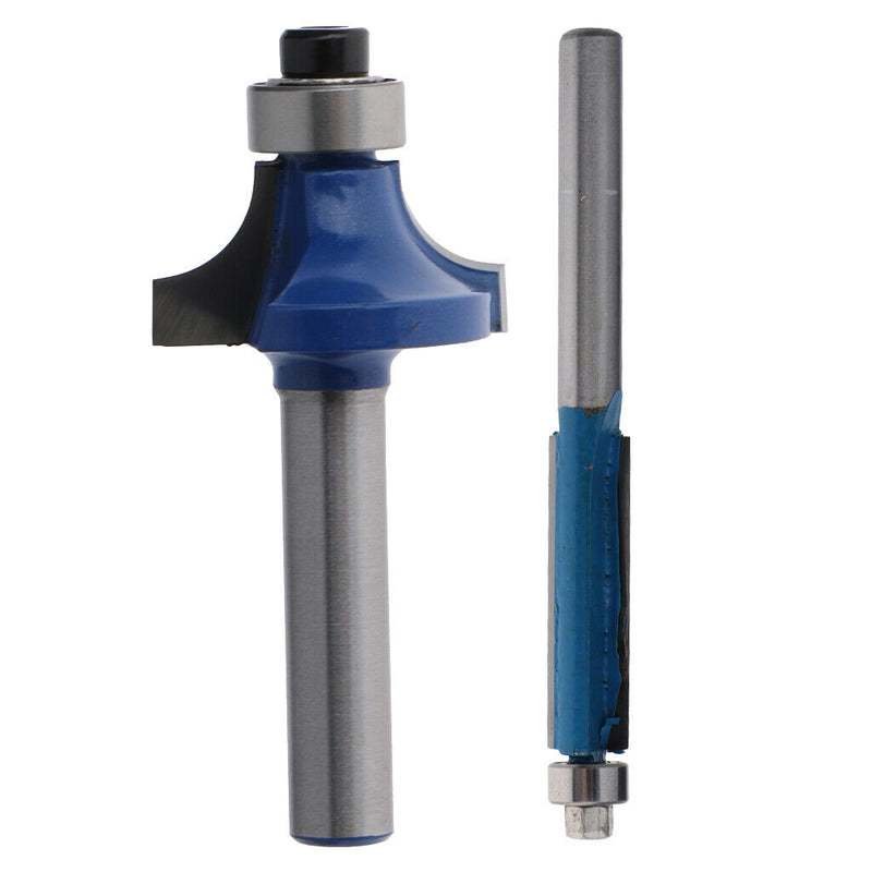 Pack of 2, 1/4 and 6mm Shank Flush Trim Routing Bits Woodworking Cutter Tool,