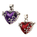 2pcs Enamel Urn Pendant Heart SHape for Human Memorial Cremation Ash Holder