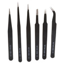 6Pcs/Set Stainless Steel Anti-static Tweezers Forceps Maintenance Tool Kit