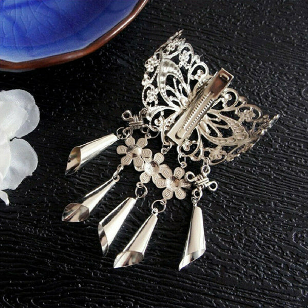 Hairpin Women Tassel Hollow Hair Clip Beads Dangle Hair Pins Crystal NEW H7