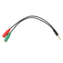 3.5mm Male to 2 Female Jack Audio Mic Headset Splitter Cable Adapter Convertor E