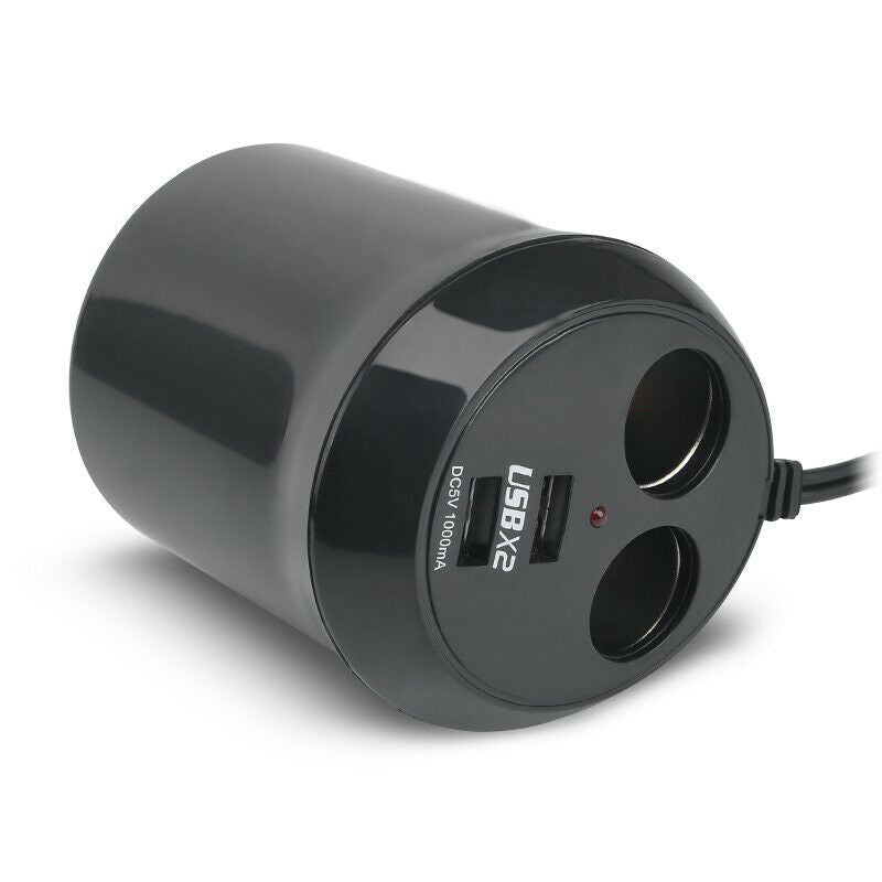 Car Cigarette Lighter 2 Way Dual USB Socket Charger Splitter Power Phone Adapter