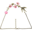 Swallow Flowers Crystal Pendant Chain Fashion Elegant Gorgeous Necklace C9Q7