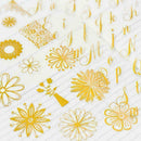 Creative Letter Stamp Greeting Card PET Golden Stickers Diary Stationery St C9W9