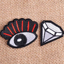 8x Kiss Lip Eye Diamond Embroidered Patch Applique Badge Sew Iron On Jeans Craft