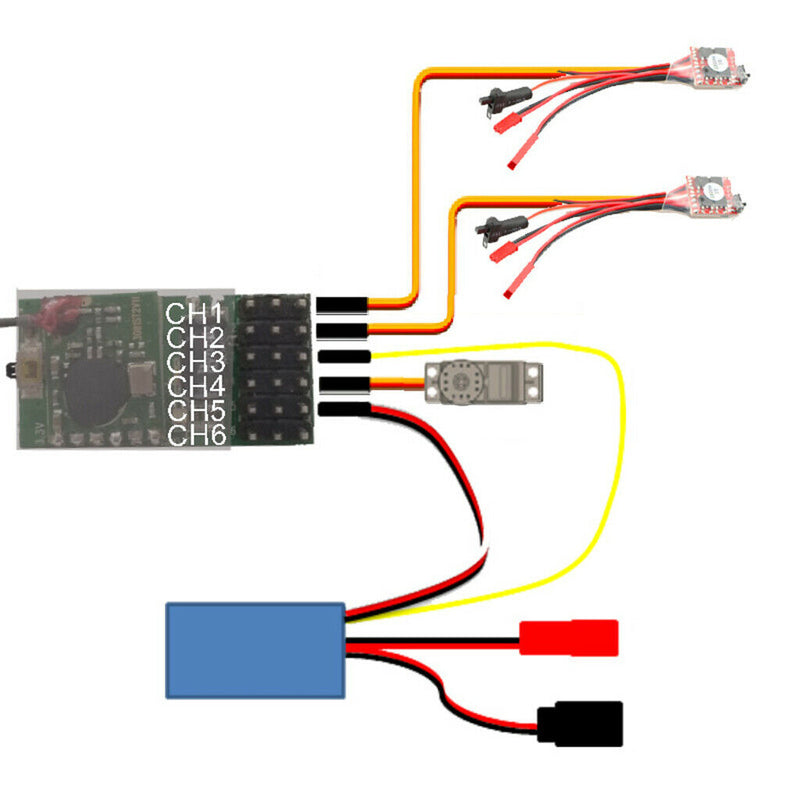 6CH 2.4G Transmitter System FHSS X6FG Receiver Build-in Gyro for RC Car/Boat