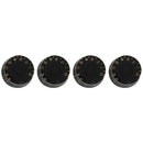 4-Piece Black Acrylic + Plastic Top Hat Guitar Speed Bell Knob Volume Tone