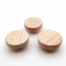10X Home Accessory 50X25Mm Wooden Knob Wood Round Pull Knobs for Cabinet Dr C8R1