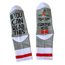 Unisex Christmas Design Socks Cotton Novelty Festive Sock One Size Pale Grey