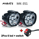 1 Pair 6 LED Spotlight Spot Light Motorcycle Headlight Super Bright Fog SEAU