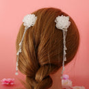 2pcs Women Chinese Style Hair Pin Clip Beads Tassel Retro Hair Accessories