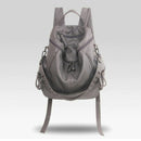 Women Backpack Purse 3 ways PU Washed Leather Rivet Studded Ladies Rucksack R6W7
