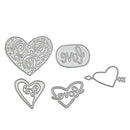 5pcs Love Heart Cutting Die Stencil Scrapbook Template Frame DIY Craft