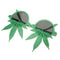 Novelty Glitter Green Maple Leaf Sunglasses Funny Kids Adults Eye Glasses