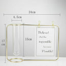 Suspension Test Tube Transparent Glass Vase Metal Flower Stand Home Decorat I3S6