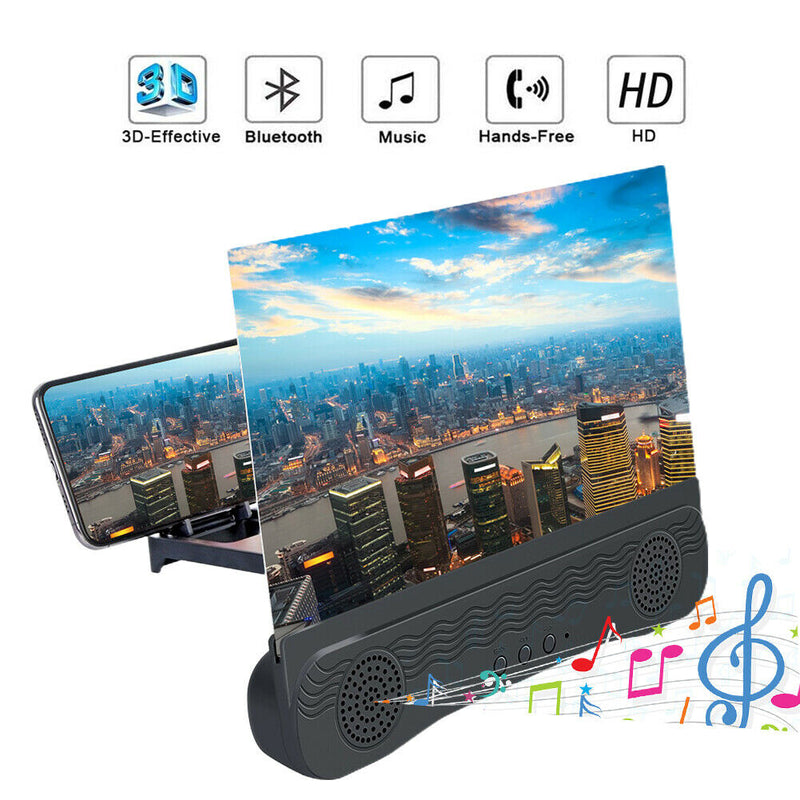12 Inch With Bluetooth Speaker Home Travel HD Phone Screen Amplifier Desktop