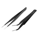 6pcs/Set Portable Stainless Steel Safe Anti-Static Tweezers Manicure Tool w/ Bag