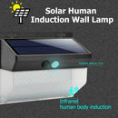206LED Solar Motion Sensor Wall Light Outdoor Waterproof Garden Street Lamp