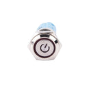 16mm 12V Red LED Power Push Button Switch Aluminum Metal Latching Waterproof MOZ