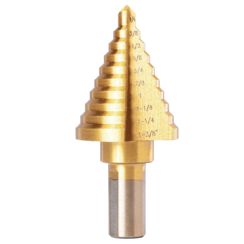 1/4 - 1-3/8 inch Titanium Steel Metal UNI Variable Stepped Down Drill Bit U G5P9