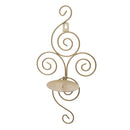 2Pcs Golden Metal Wall Mounted Sconce Tealight Candle Candlestick
