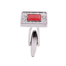 Mens Red Square Cufflinks Wedding Party