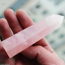 80-110mm 100% Natural Rock Pink ROSE Quartz Crystal Stone Point Healing Wand New