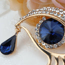 Tears of Angel Eyeball Diamond Brooch Eyelashes Crystal Pin Jewelry Scarves