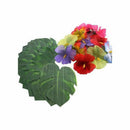 12 pcs Table Flag Tropical Palm Leaf Emulation Leaf Hawaii Themed Party Wed G9C9