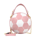 Round Shoulder Bag Women Totes Chain Messenger Handbag (Football Pink)