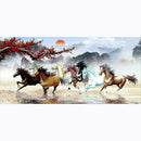 100x50cm Nine Running Horses Diamond Painting Full Round Drill Cross Stitch