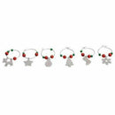 6PCS Alloy Merry Christmas Wine Glass Charms Rings Marker Christmas Party B