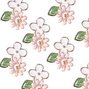 10x ENAMEL FLATBACK BUTTON FLOWER EARRINGS FINDING ORNAMENTS EMBELLISHMENTS