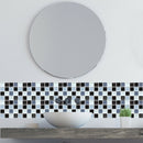 6Pcs Black Mosaic Self-adhesive Bathroom Kitchen Decor Wall Stair Tile S GIG