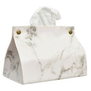 Marble Pattern Tissue Box Pu Leather Home Car Napkin Paper Container Paper  C7M1