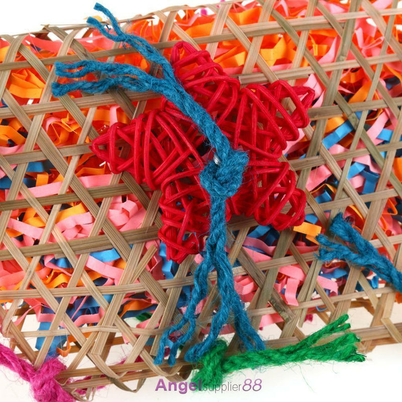 Colorful Bamboo Weave Wooden Swing Parrot Bird Toys Bird Cage Accessories