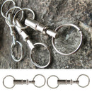 4x Double Keyring Pull Split Apart Detachable Quick Release Keychain Rings