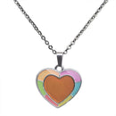 Magic Heart Shape Pendant Necklace Ring Set, Mood Change Color Heart Necklace
